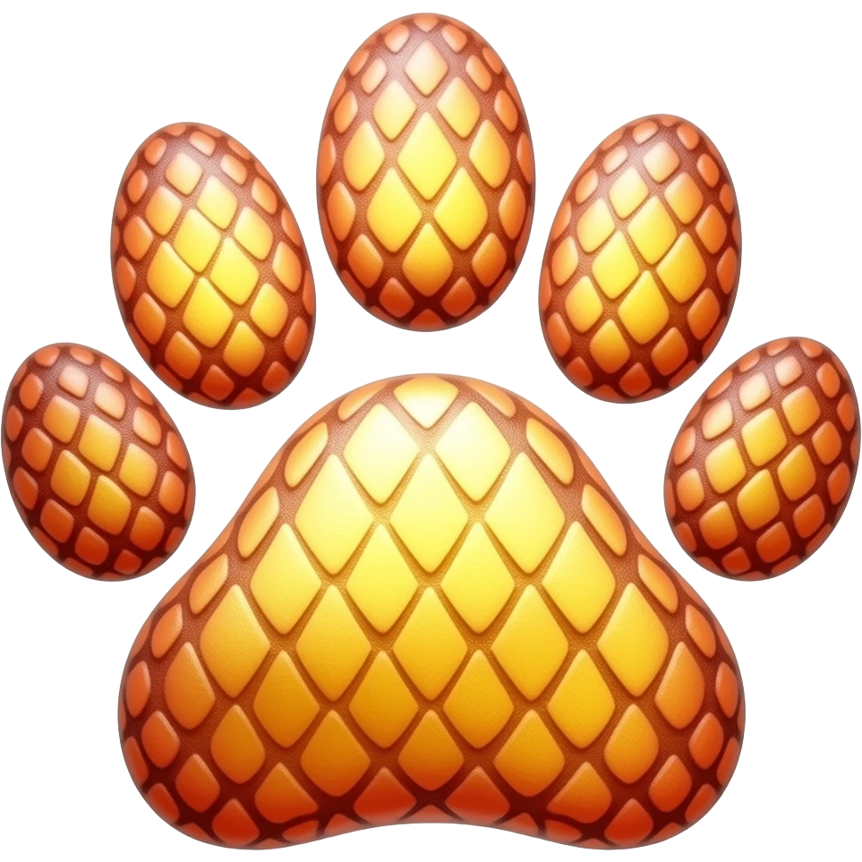 Pangolin paw stamp red and yellow emoji