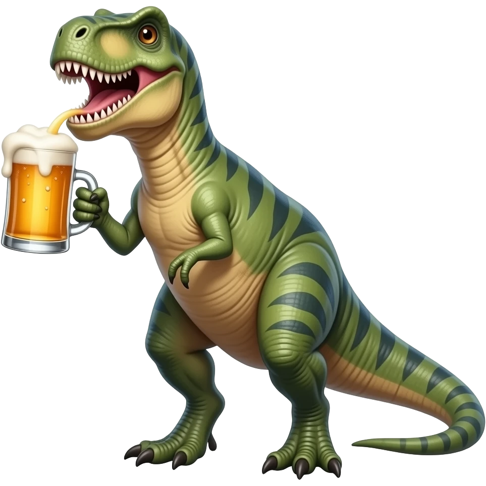 dinosaur pije pivo ziveli emoji