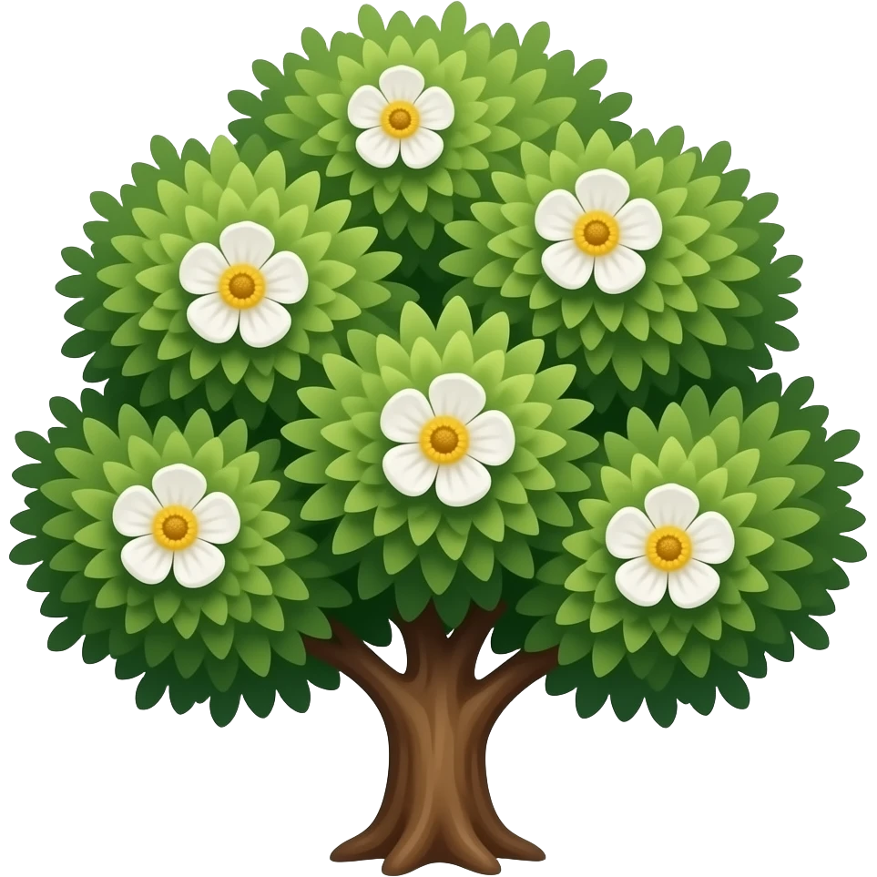 нарисуй реалистичные цветы каштана emoji