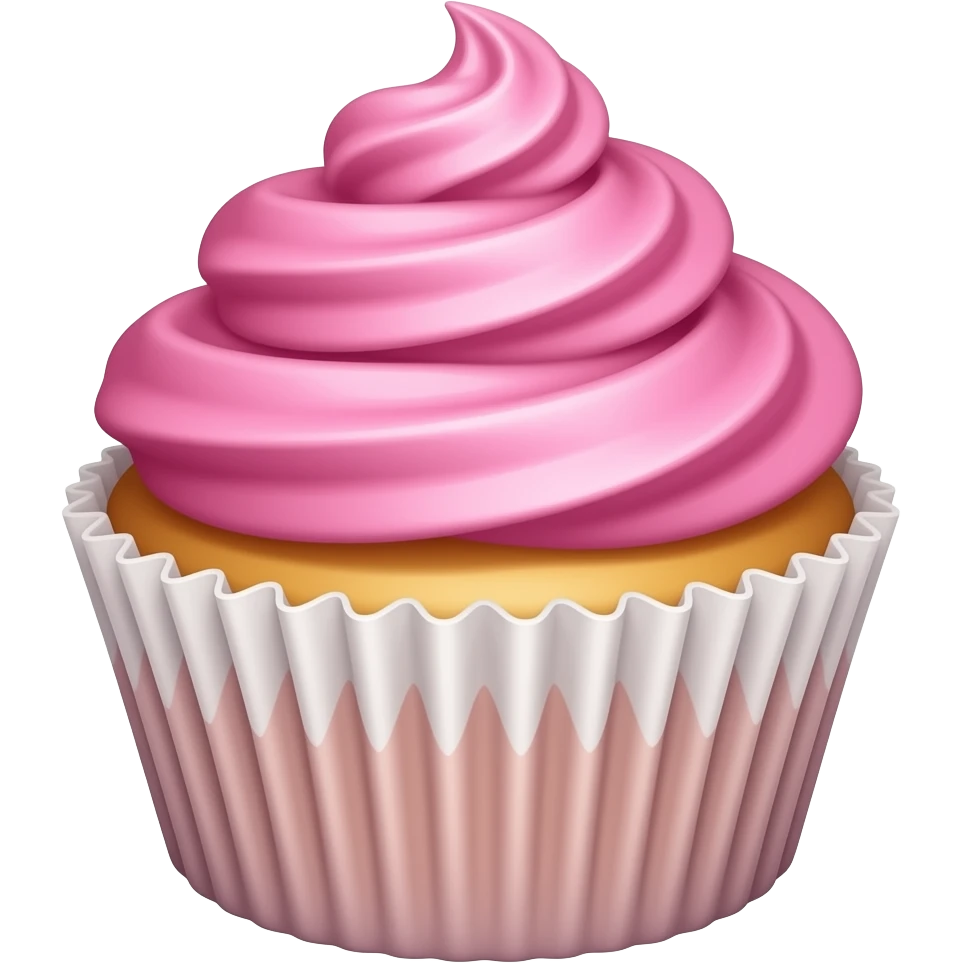 Cupcake with pink icing emoji