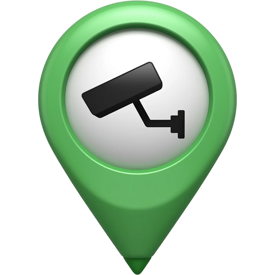 CCTV in map marker green emoji