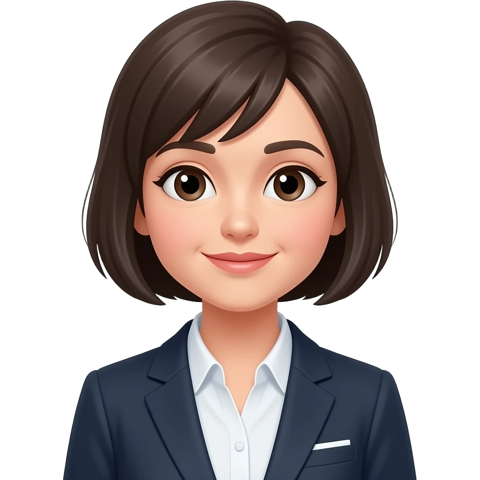 숏컷헤어의 주식 애널리스트 커리어 우먼 emoji