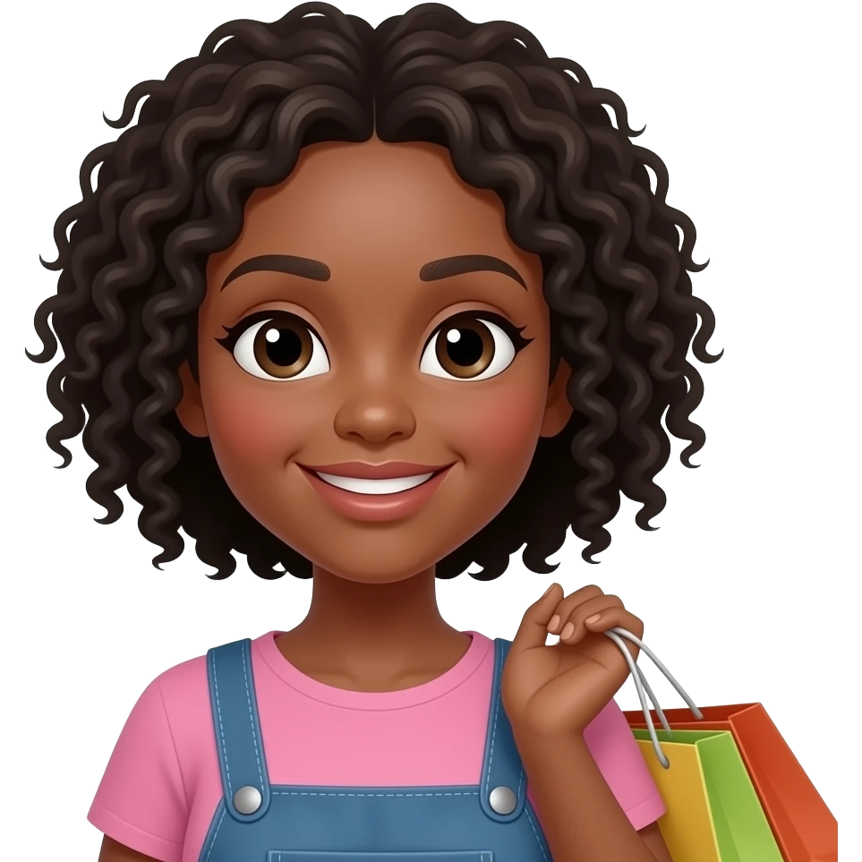 black woman shopping emoji