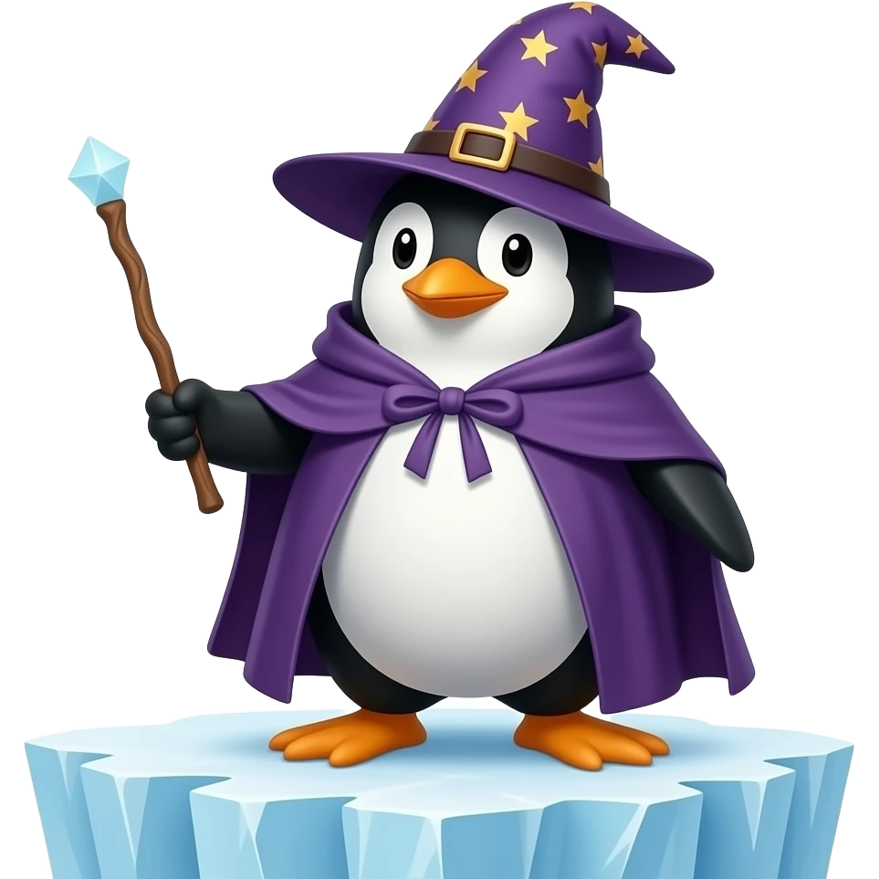 Penguin wizard emoji