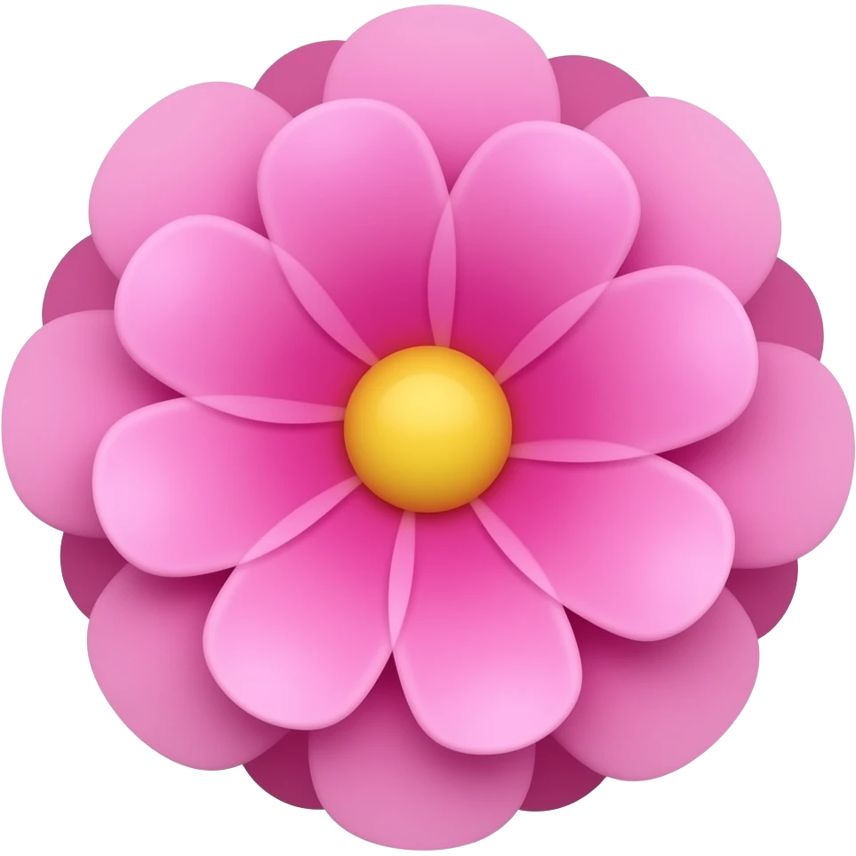 Pink is a bright flower with many petals and a yellow center. emoji