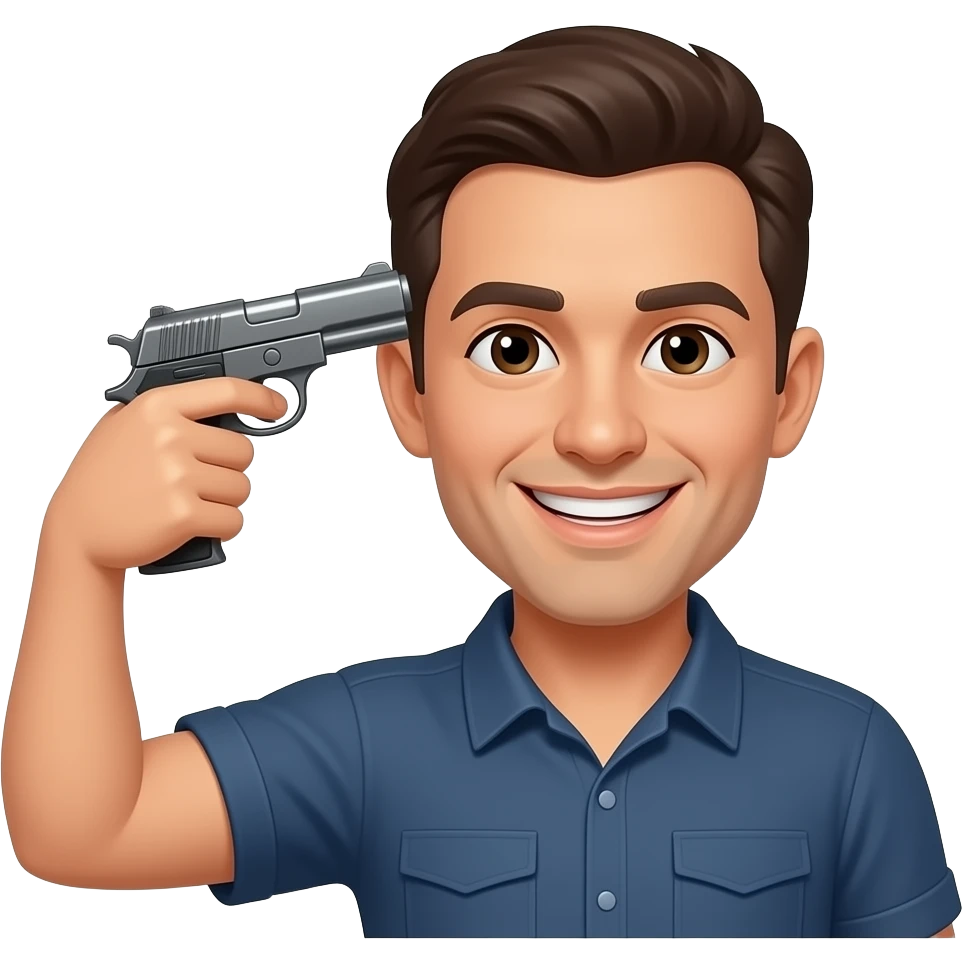 😃 with 🔫 to head emoji