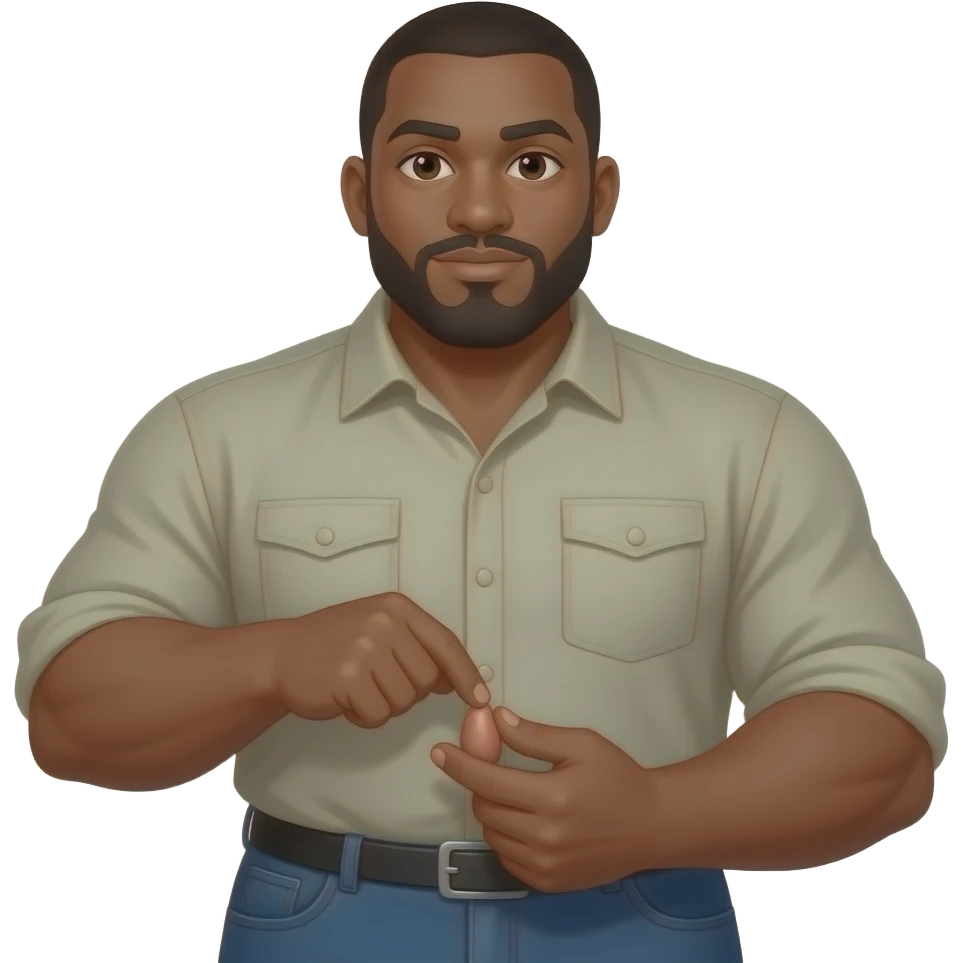 a big black guy with his penis in his hand emoji