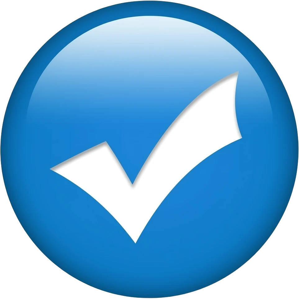 As un círculo azul ahora añádele esto✔️ emoji