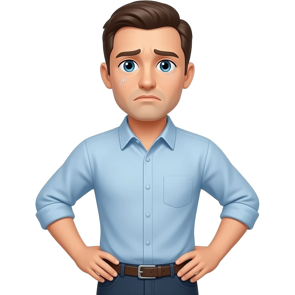 tired man with hands on hips emoji