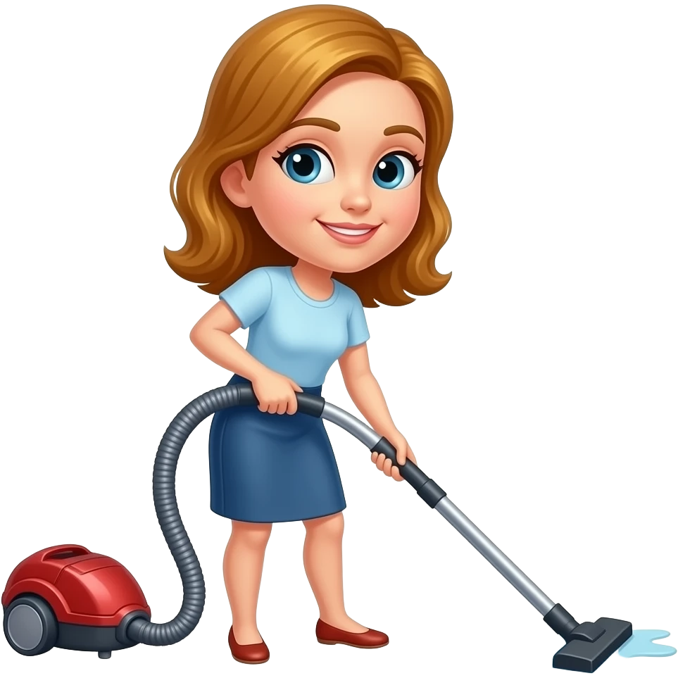 A woman hoovering emoji