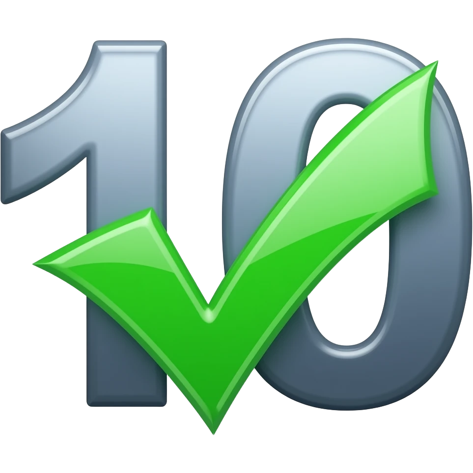dame un emoji del numero 10 pero con un check verde encima emoji