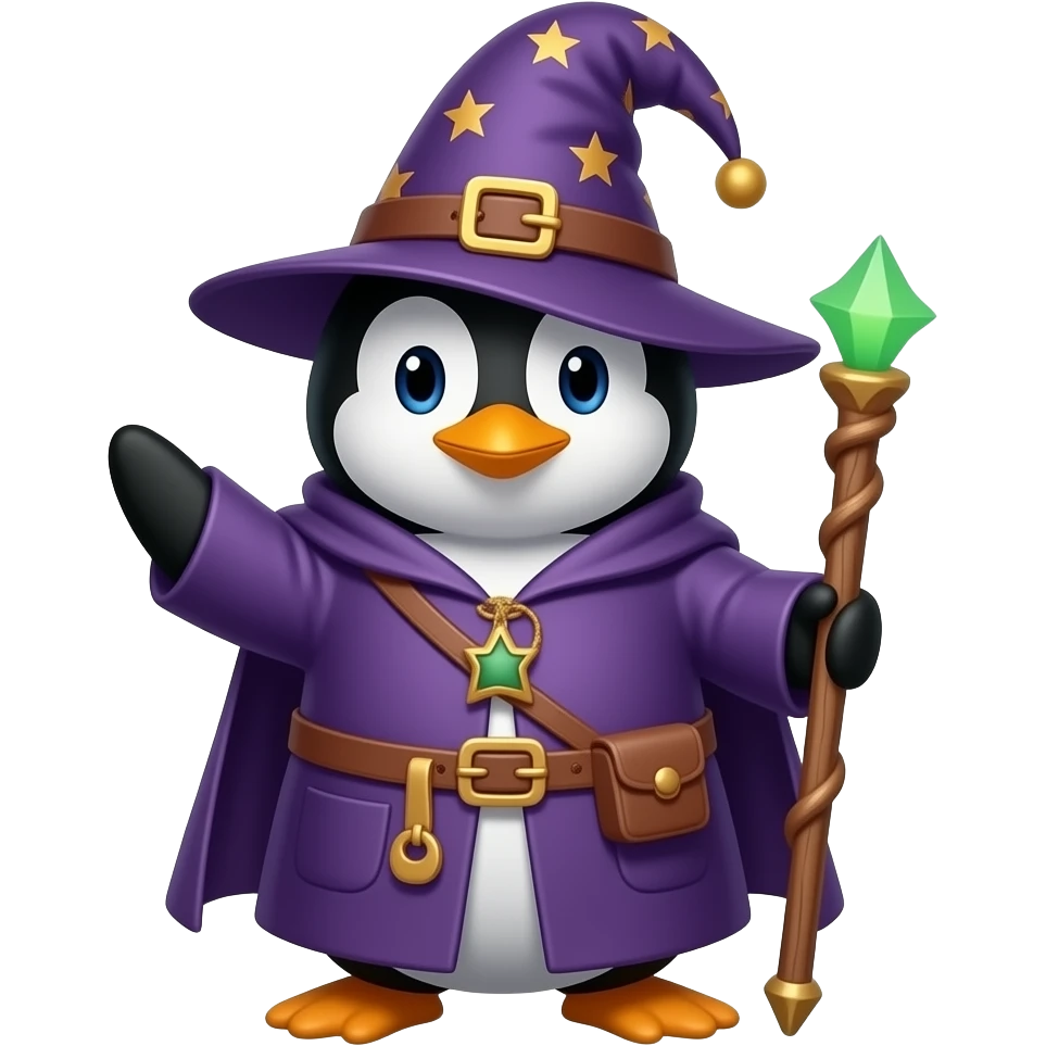 Penguin Wizard emoji