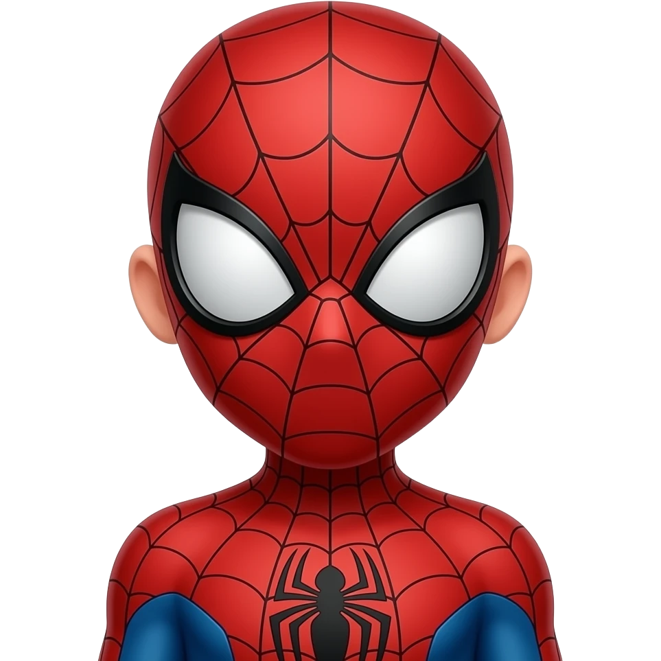 joven de spiderman sin mascara emoji