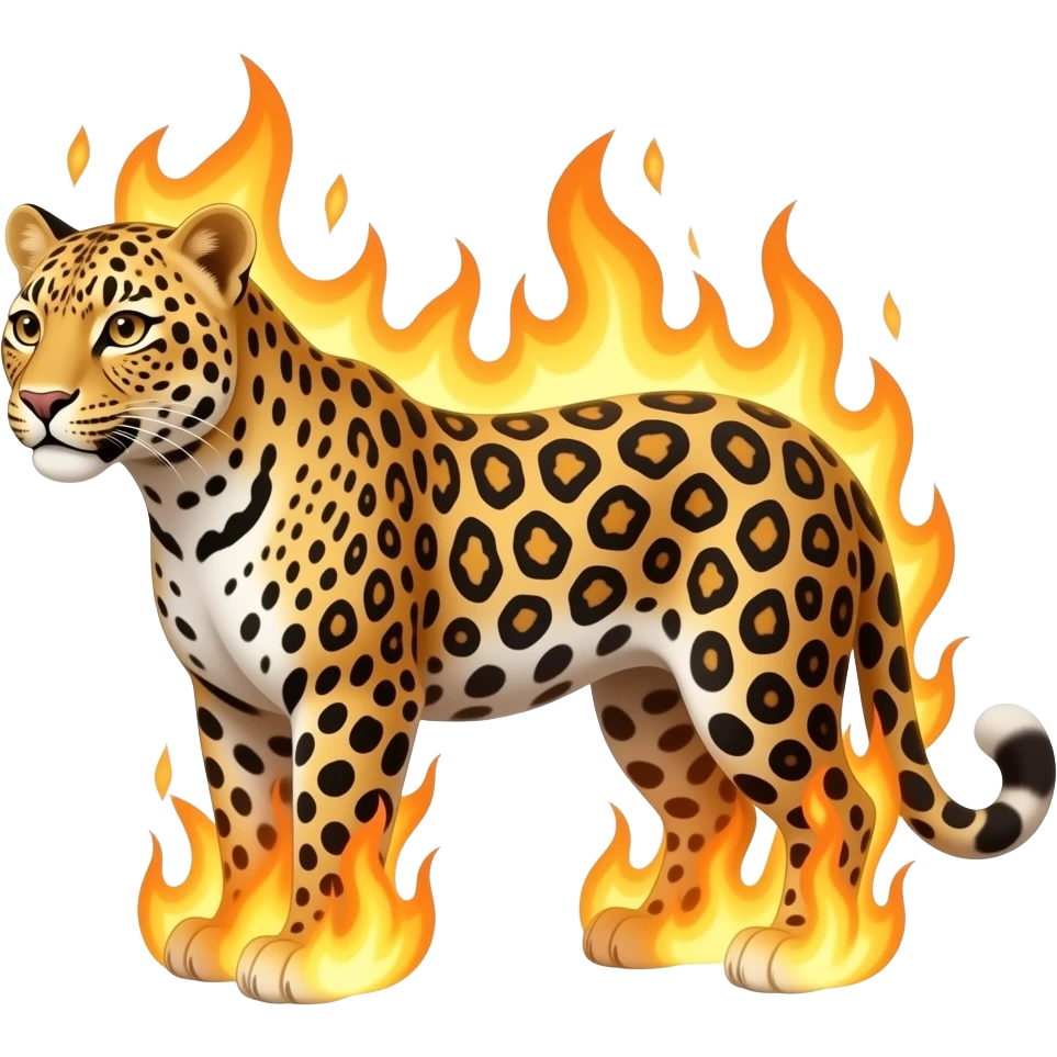 leopard on fire emoji