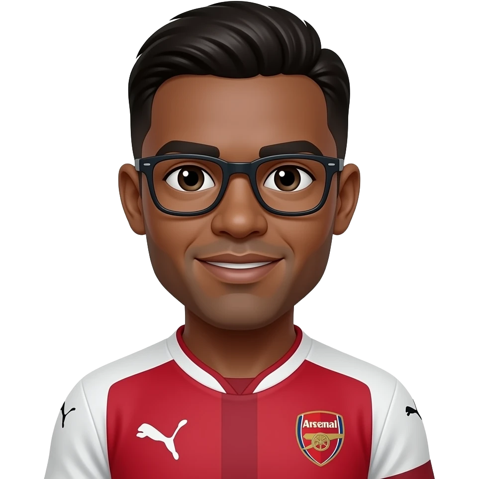 The arsenal player wear hersey spectical and gorceres amh emoji