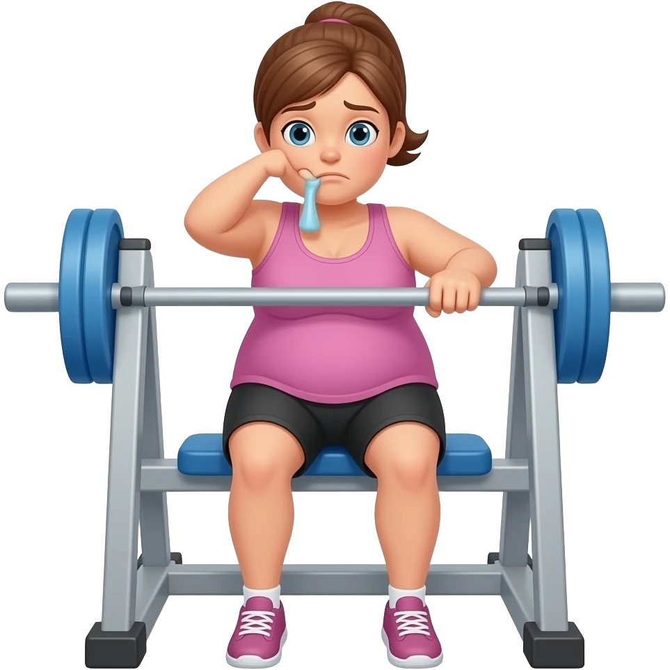 woman gym fatigue emoji