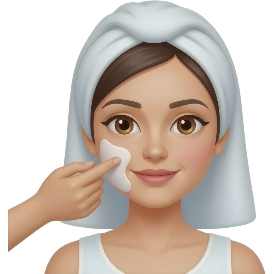 얼굴 마사지 중인 여자 emoji