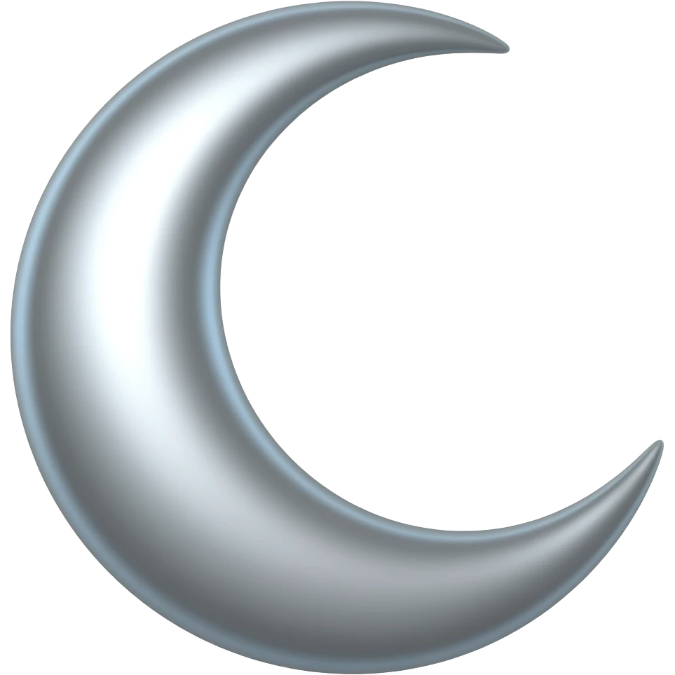 tiny silver colored crescent moon emoji