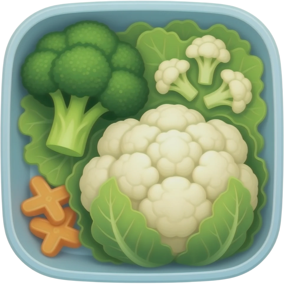Please broccoli and cauliflower bento box emoji