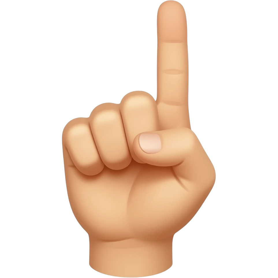 Mano de puño cerrada con solo el dedo de hasta la izquierda levantado emoji