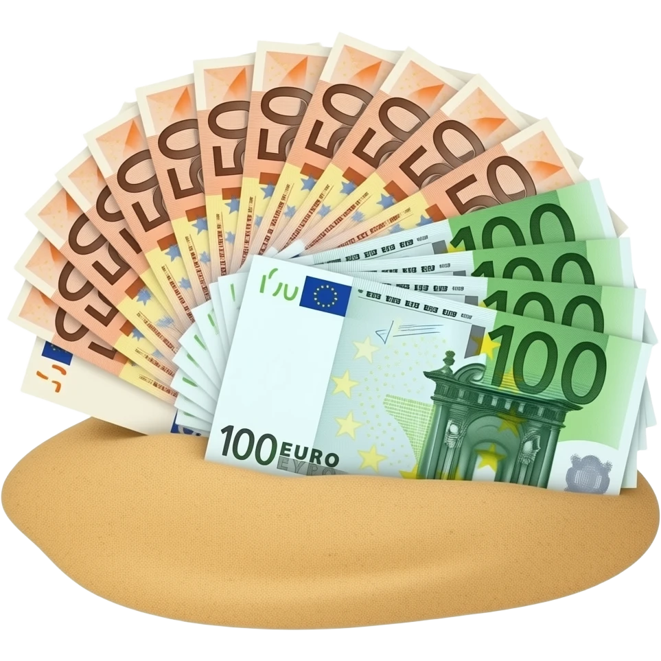 17,5 million euro placed in the sand emoji