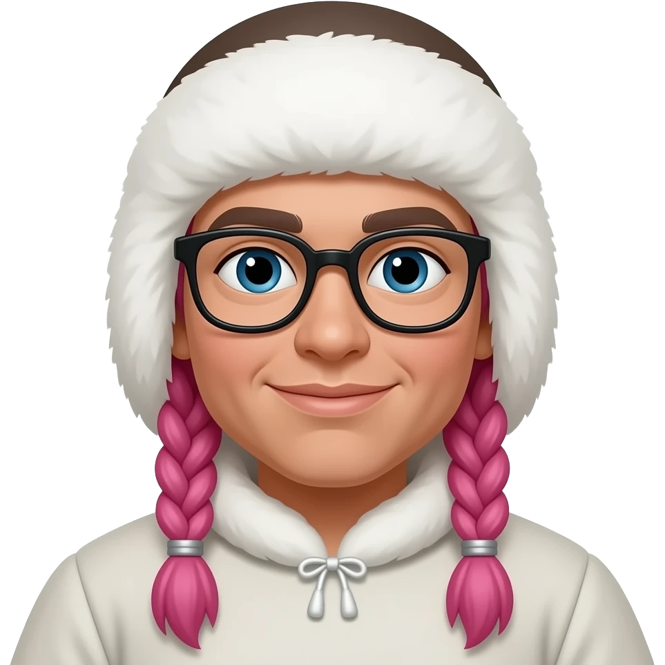 eskimo person  with pink braids and glassess emoji