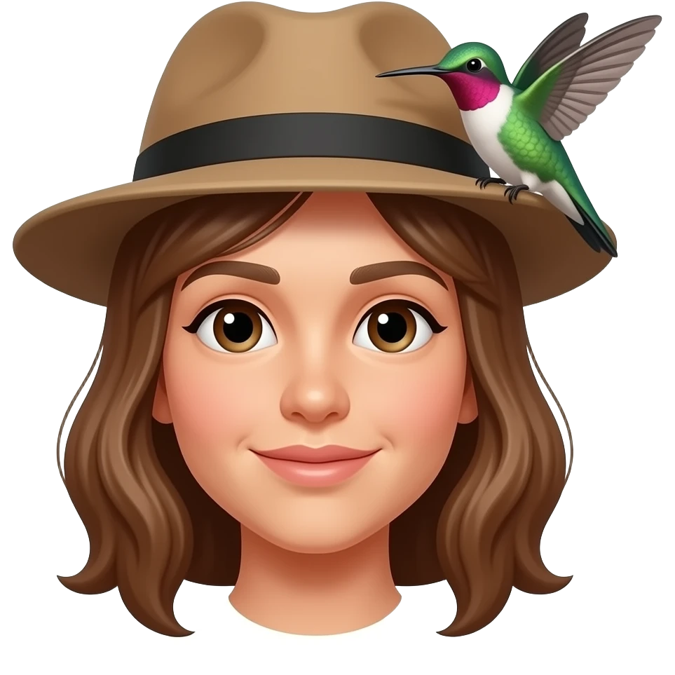 H is for head,hair,hat,humming bird emoji