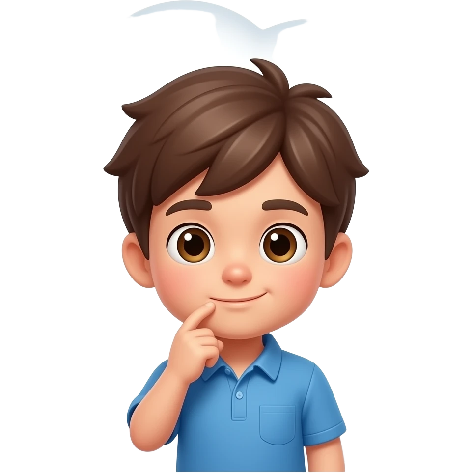 chibi boy thinks emoji