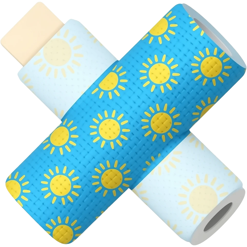 blue bandage with yellow suns on it emoji