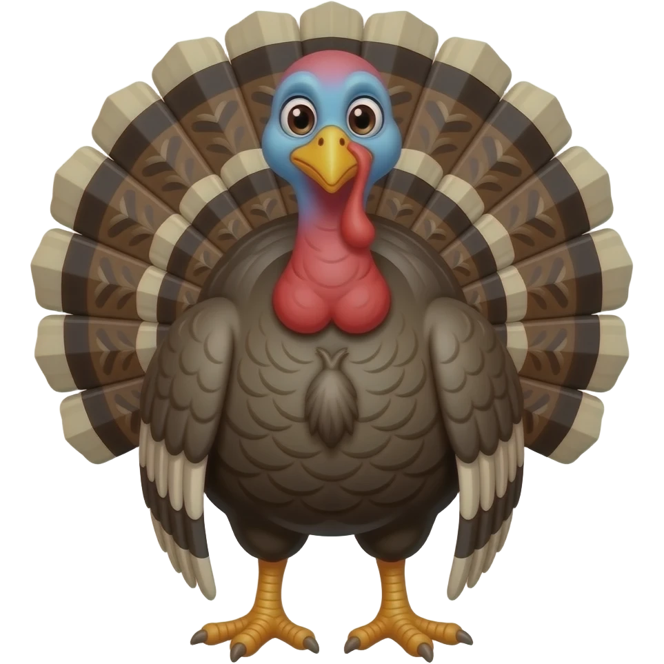 a turkey with one leg and four wings emoji
