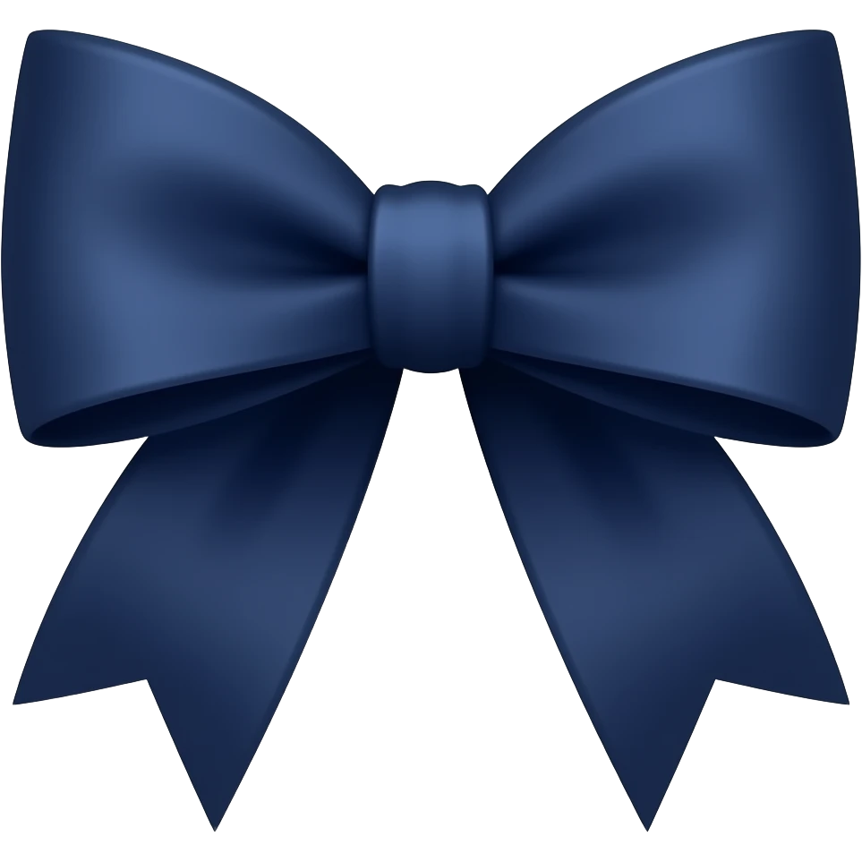 navy blue bow emoji in darker nevy blue color emoji