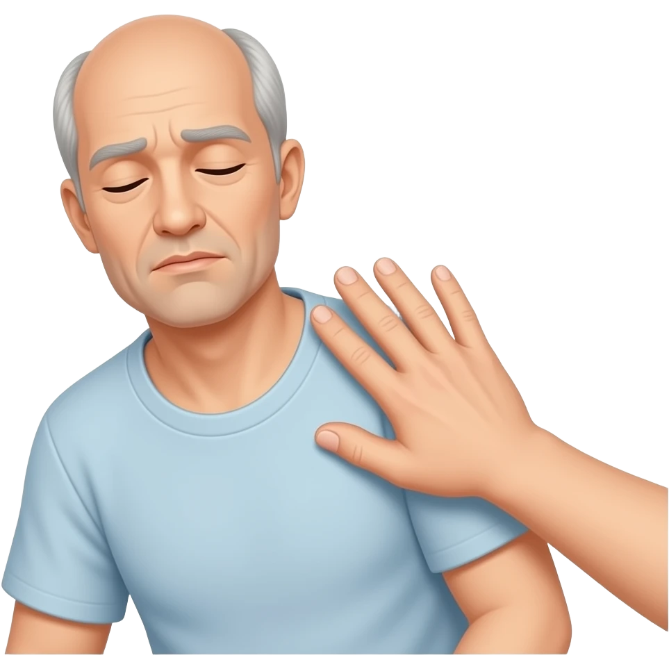 의식 없는 환자 어깨에 손 터치 (일반인) emoji