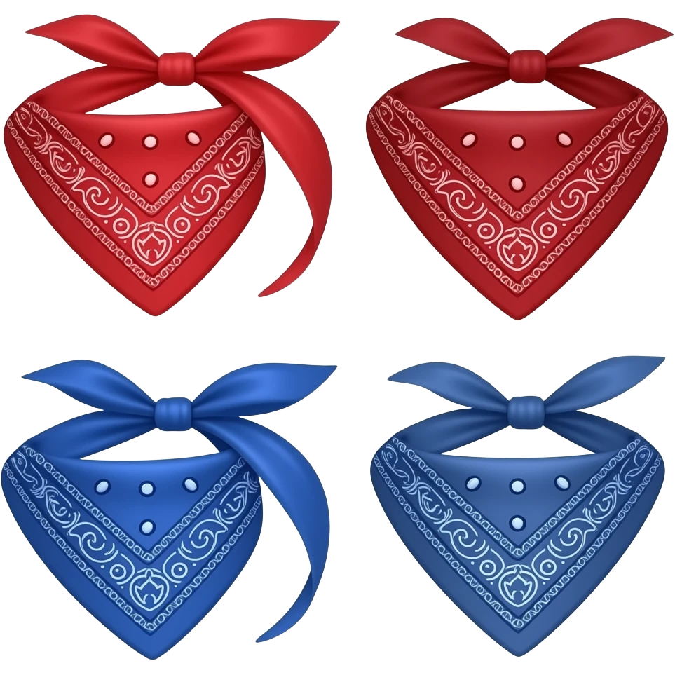 Red and blue bandanas emoji