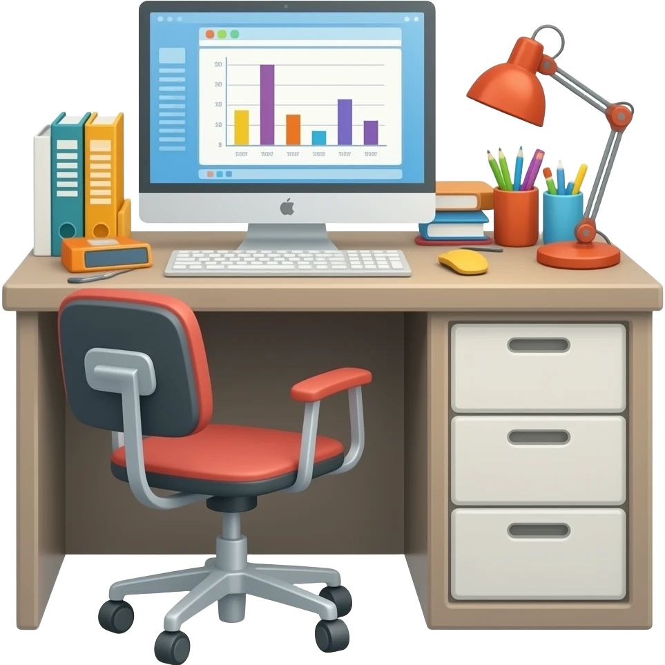 desk with colorful stickers task desk emoji
