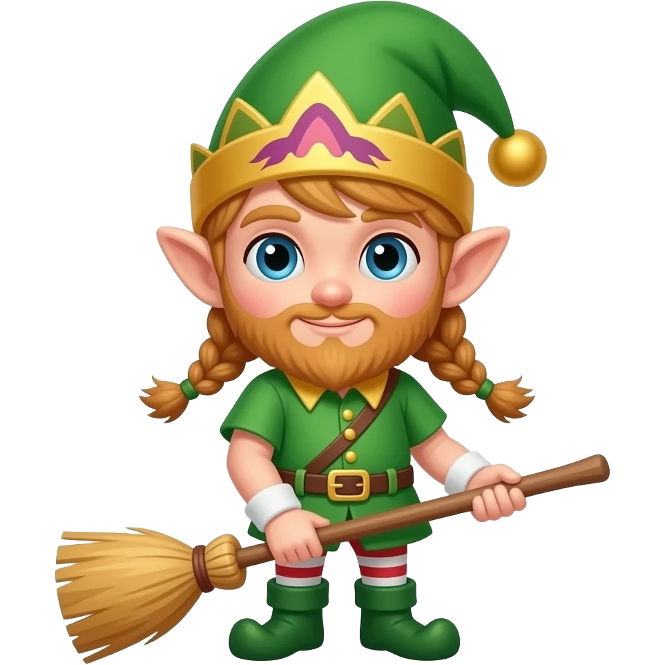 elf with broom emoji