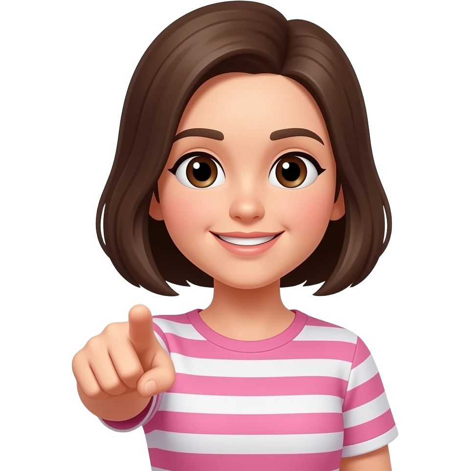 photo of girl pointing to myself emoji