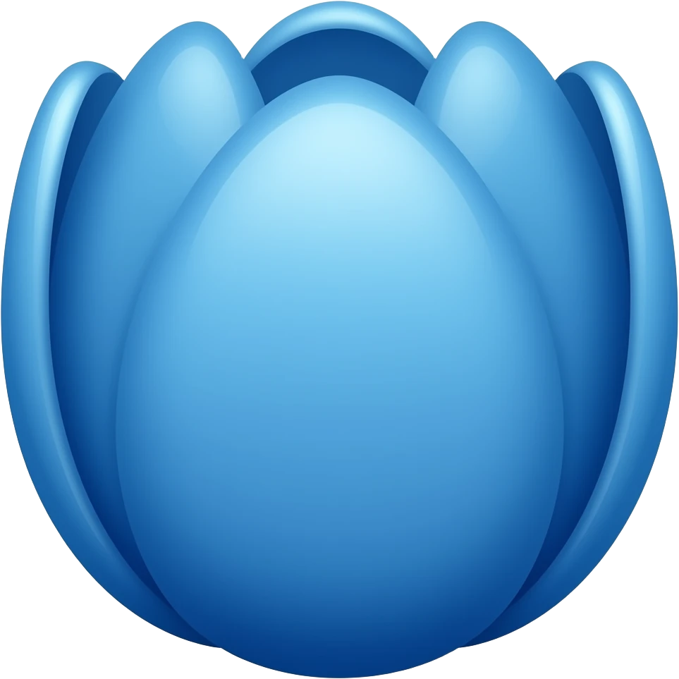 Blue tulip emoji