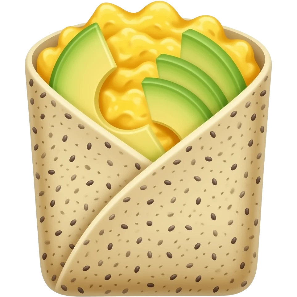 Healthy two ingredient oat wraps (it’s wraps, made out of oats and Chia seeds with scrambled eggs inside and guacamole slices inside emoji