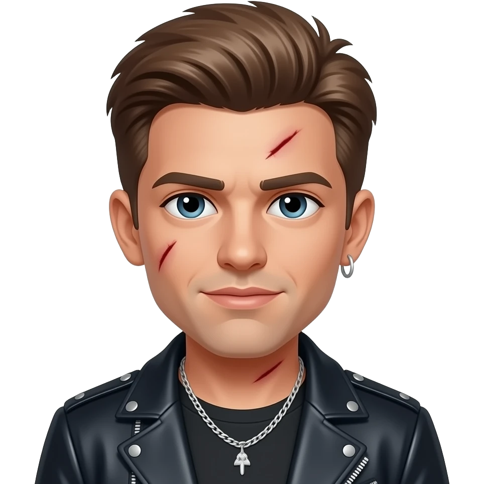 Cool pop star with stigmata emoji