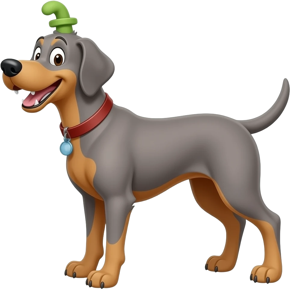 goofy weimaraner emoji