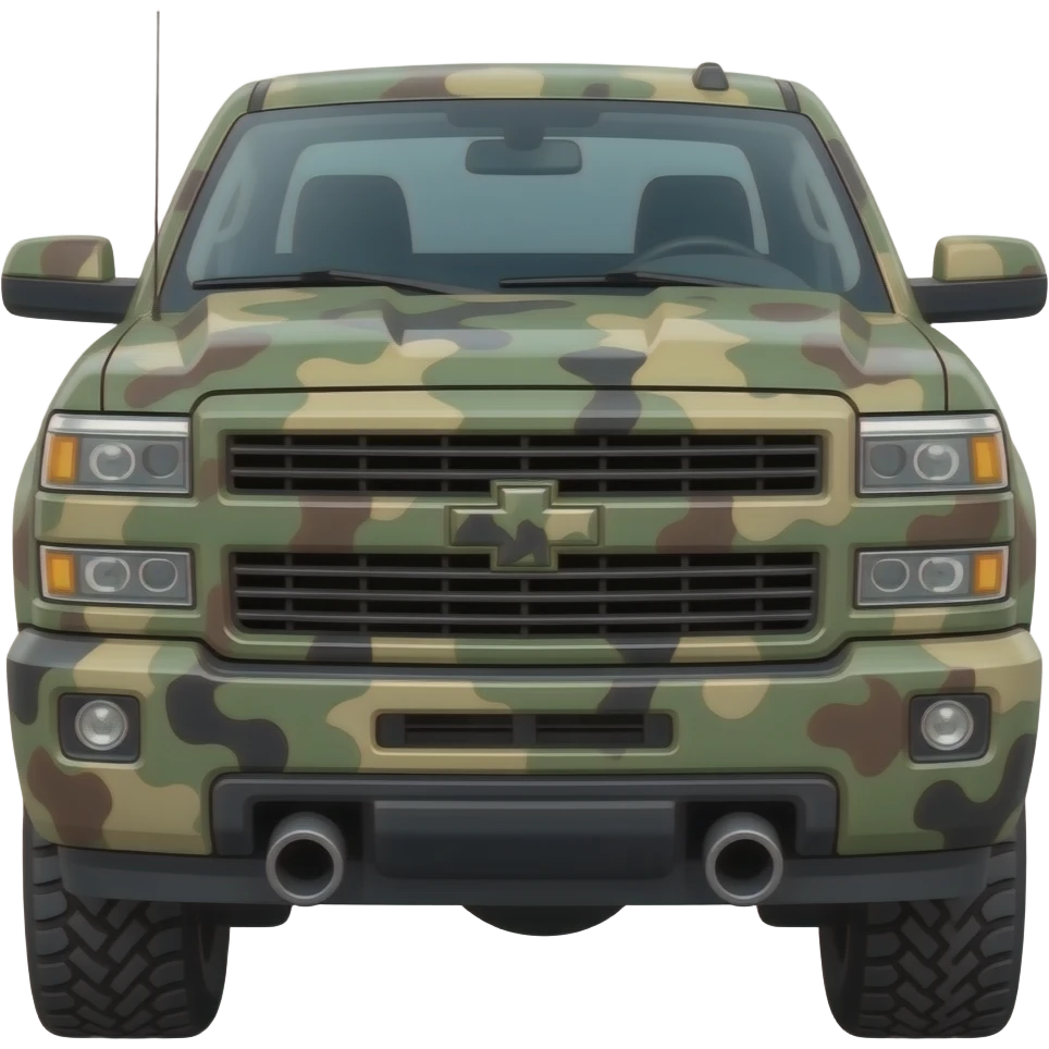 Silverado del Ejército Mexicano cin sus tubos en la abatea emoji