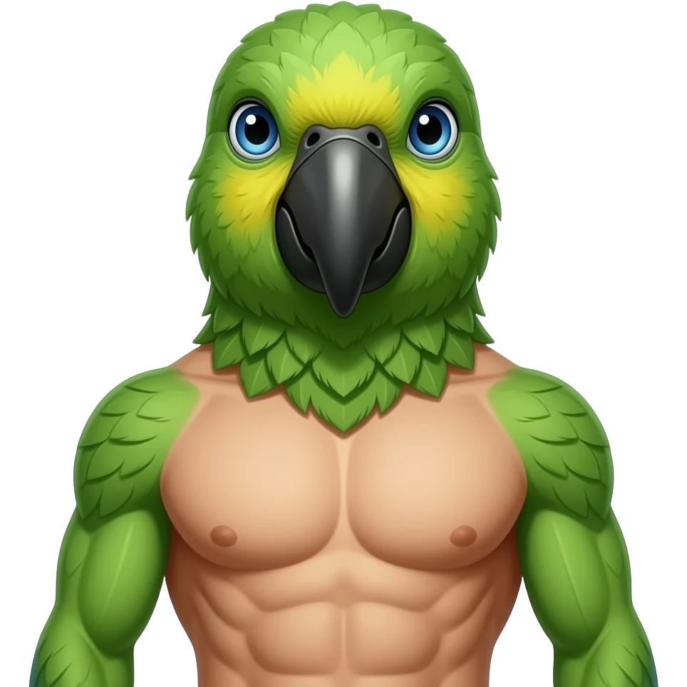 Parrot with human body emoji