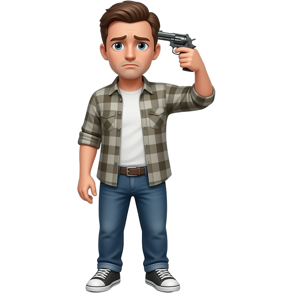 I’d like a emoji guy pointing a gun at his head, depressed guy emoji