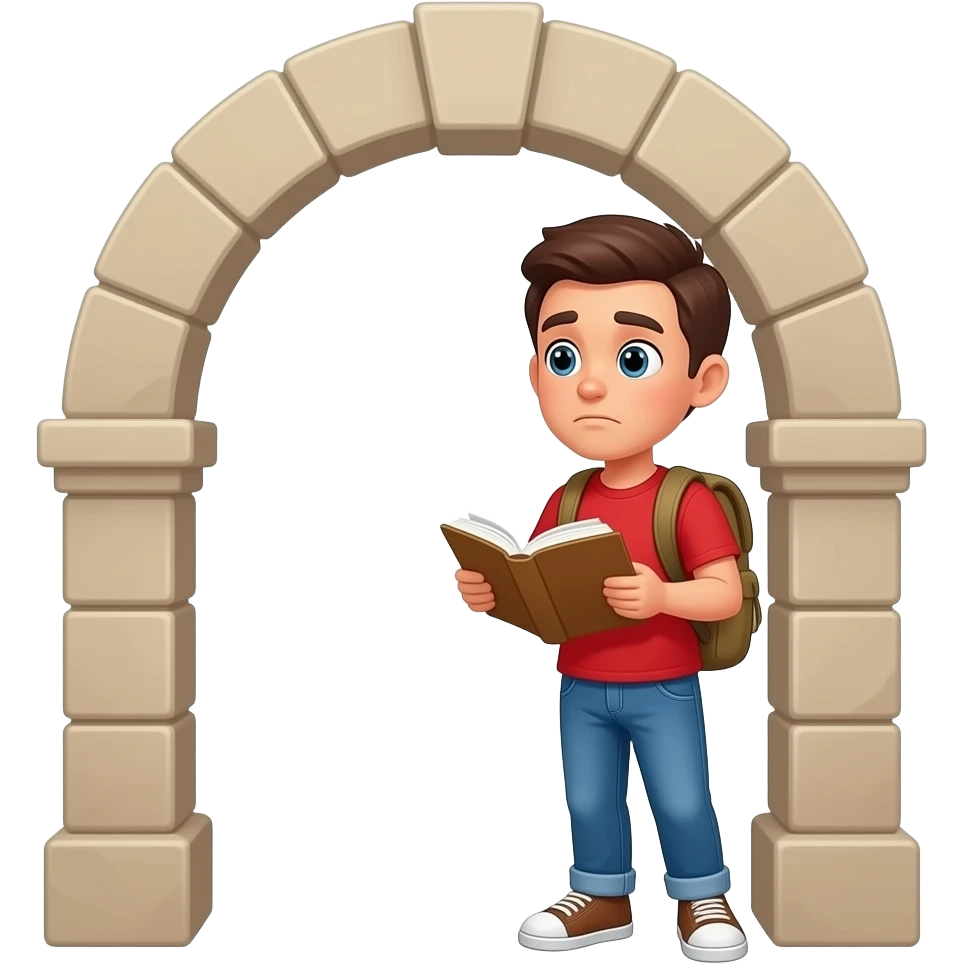a tourist with a dictionary emoji