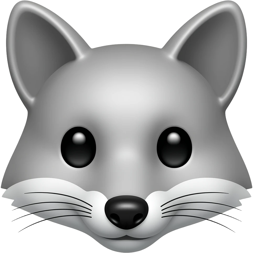 silver fox face emoji