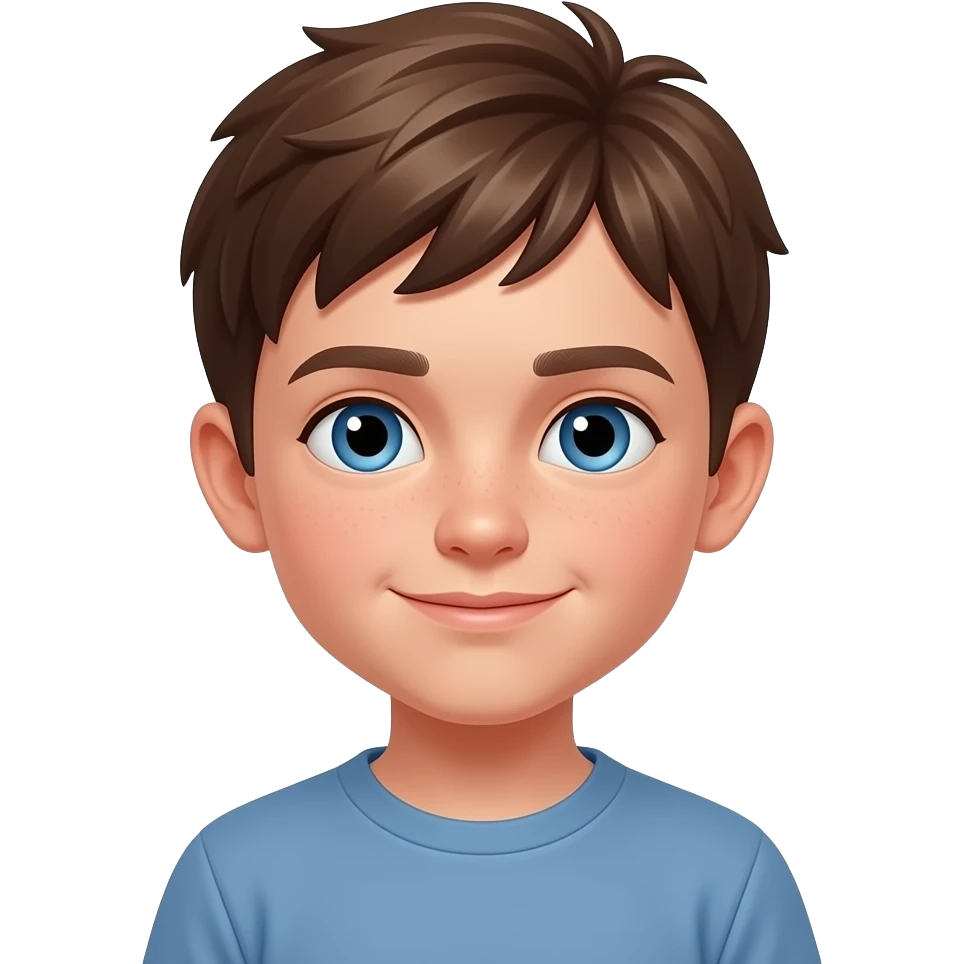 make me an emoji of jacob kravets which is 11 years old and he is white brown hair blue eyes emoji