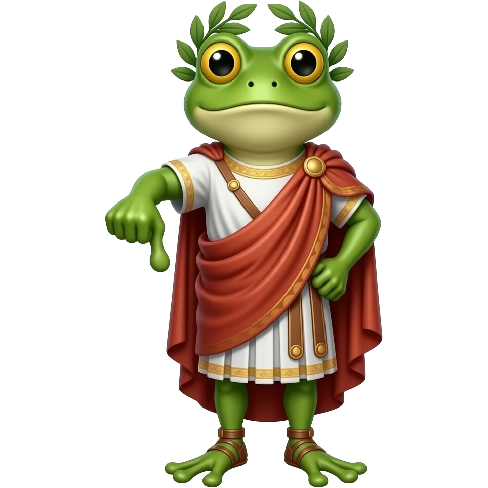 Roman emperor frog giving thumbs down emoji