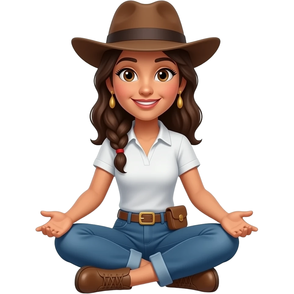 Carmen San Diego sitting crossed legs on the floor (fullbody) emoji