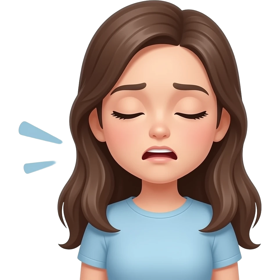 niña sin poder respirar emoji