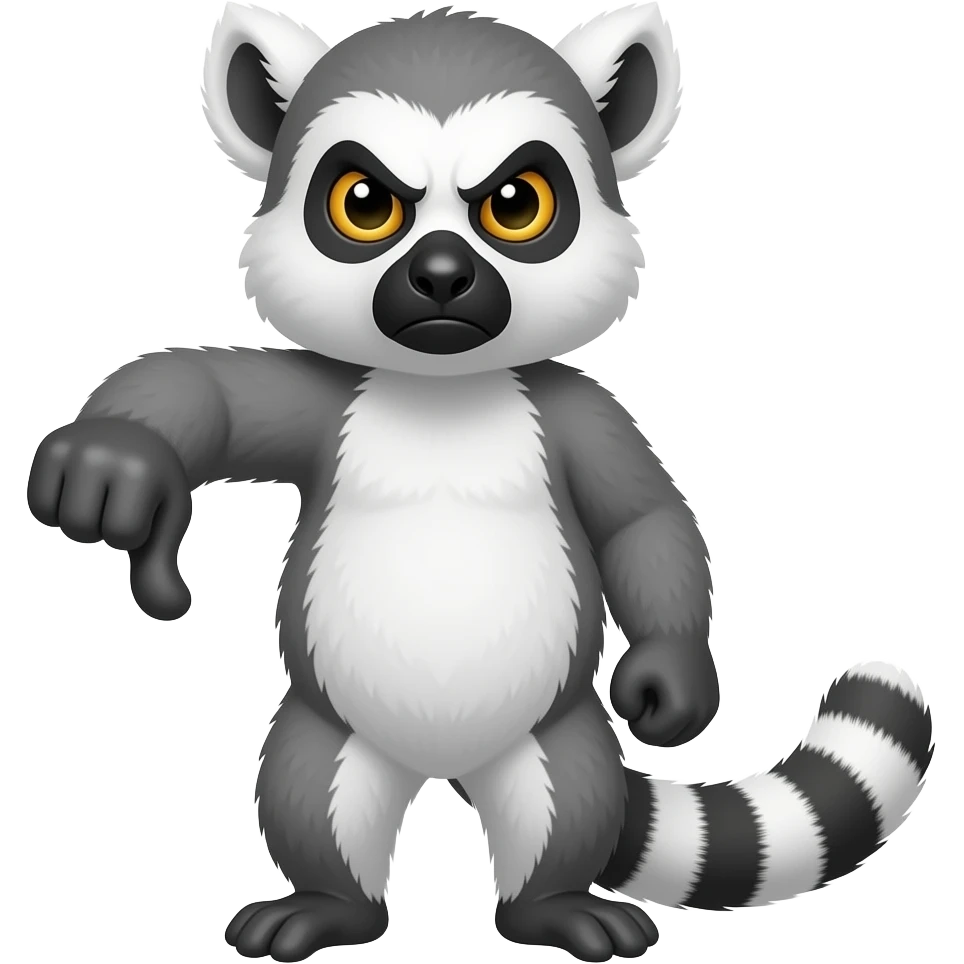 angry lemur thumbs DOWN emoji